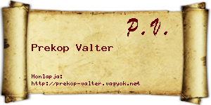 Prekop Valter névjegykártya